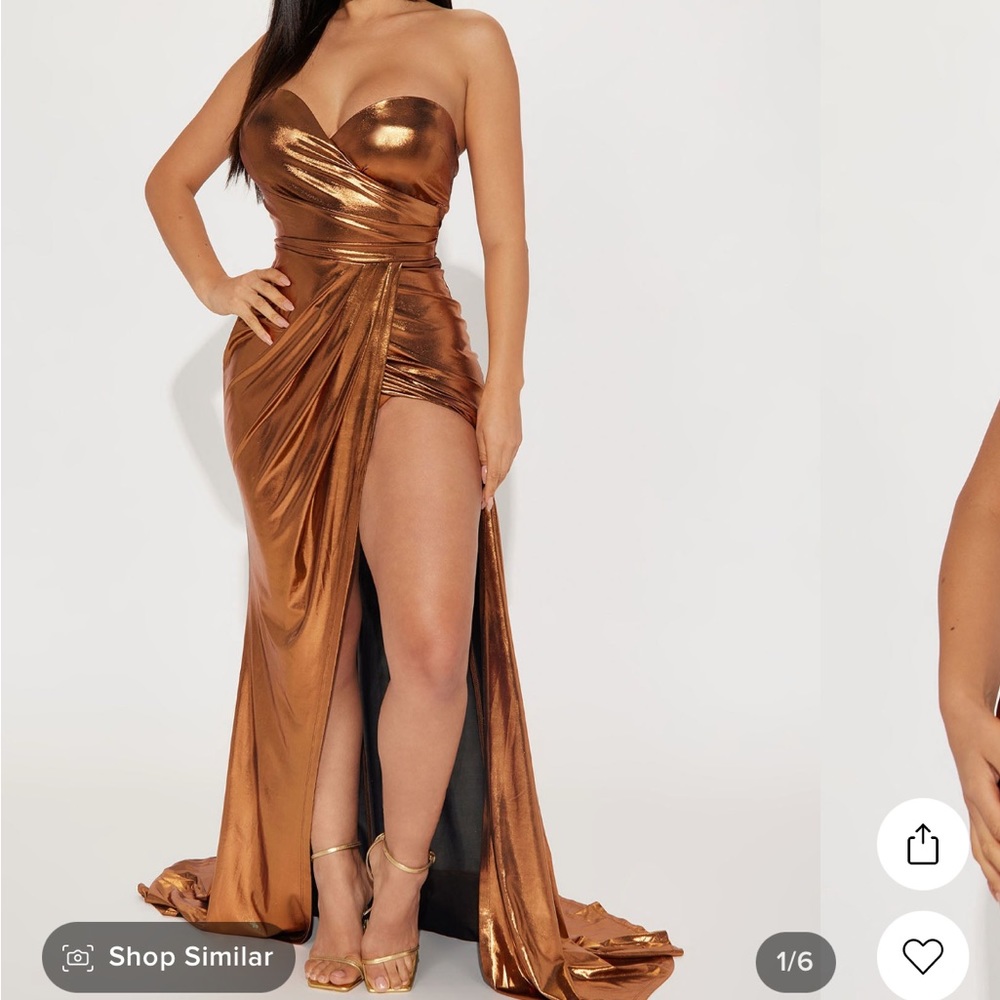 Sweet Heart Metallic maxi dress